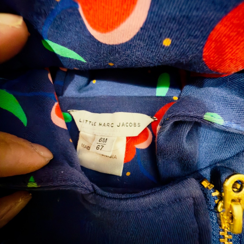 Little‎ Marc Jacobs Toddler's Blue Cozy Warm Jacket Colorful Lining Sz 6mo. EUC - Picture 2 of 4